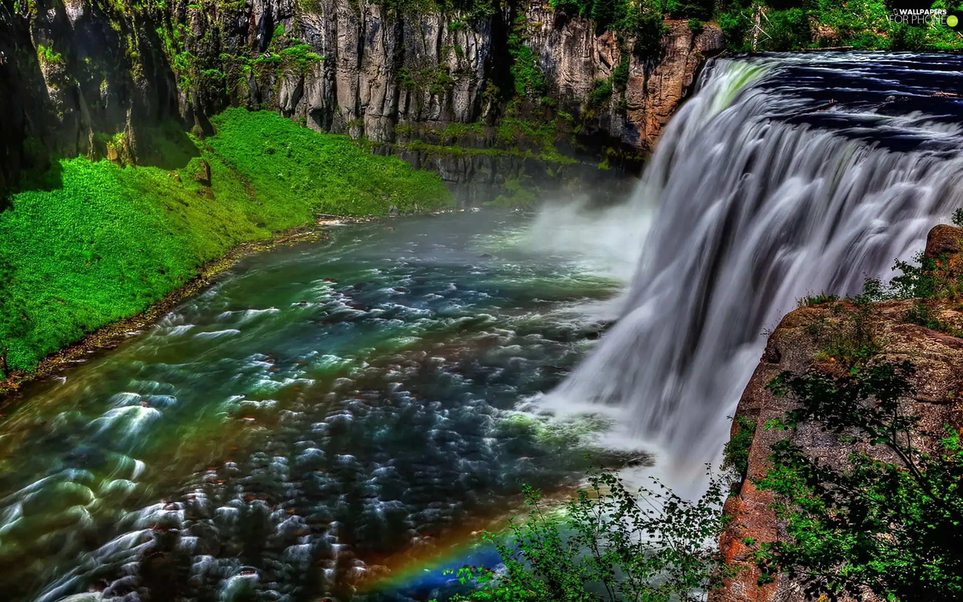 water, waterfall, rocks