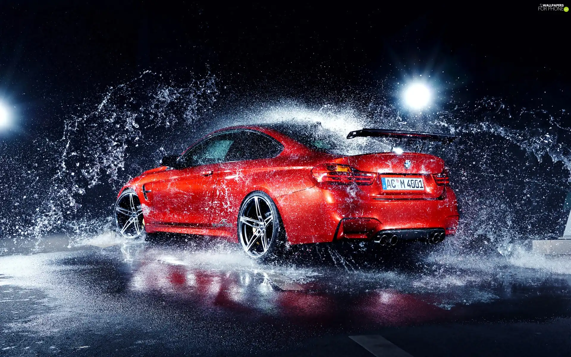 M4, Automobile, drops, BMW, Red, water, Splash