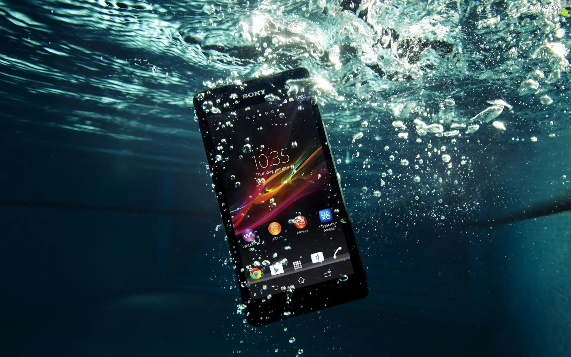 Telephone, Sony Xperia ZR, water, cellular