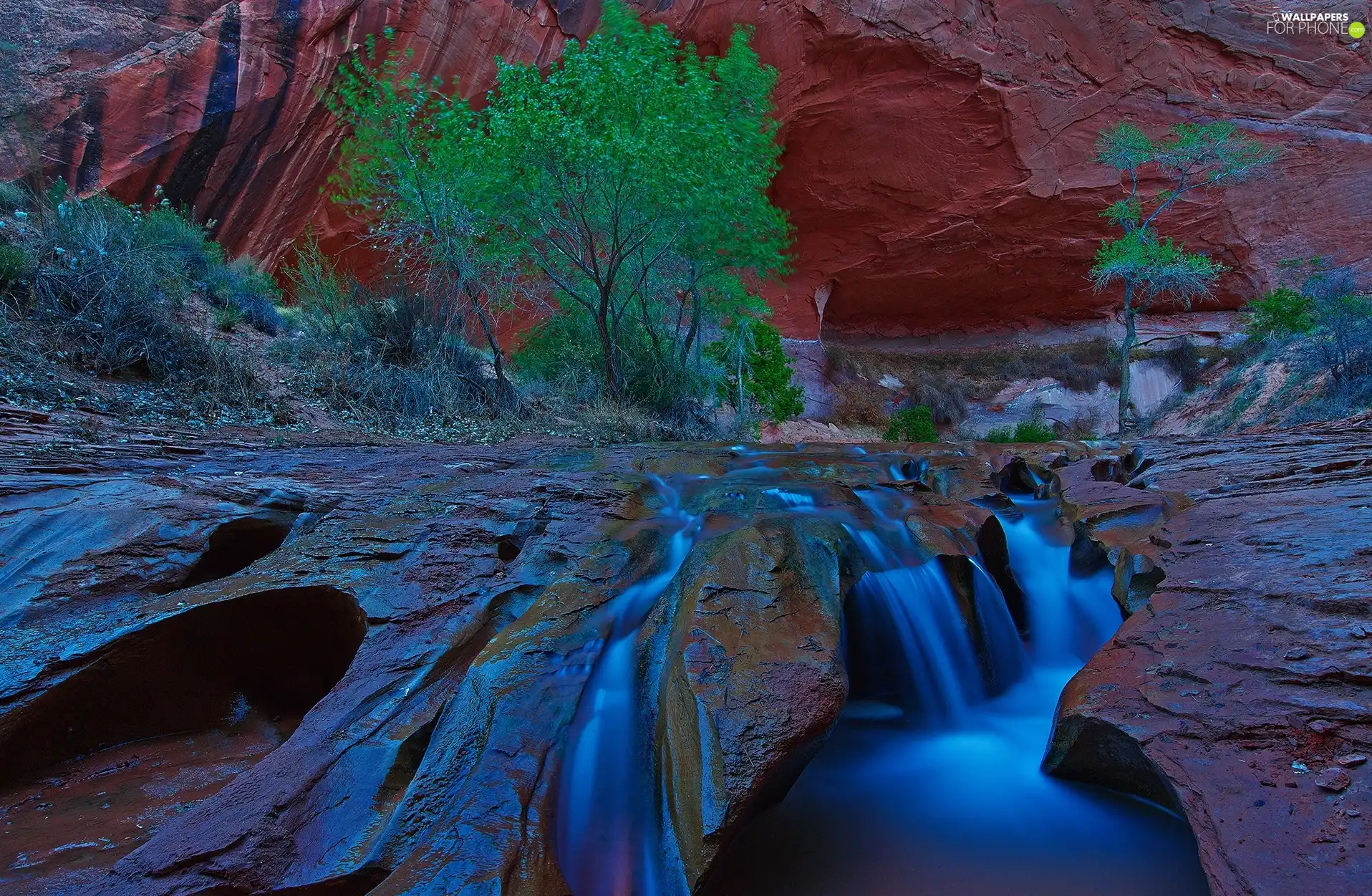 waterfall, Bush, Utah, brook, canyon
