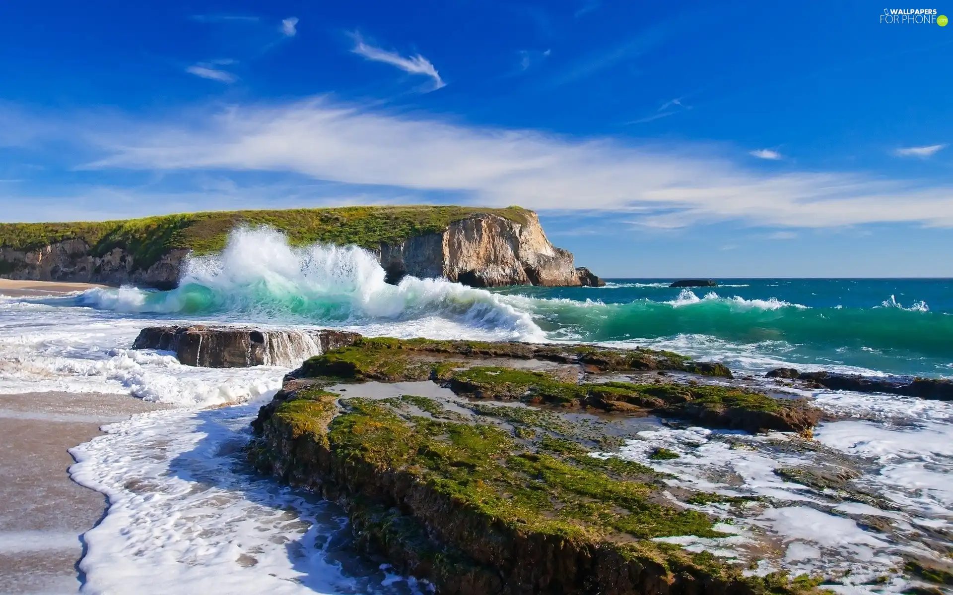 Waves, Coast, Cliffs