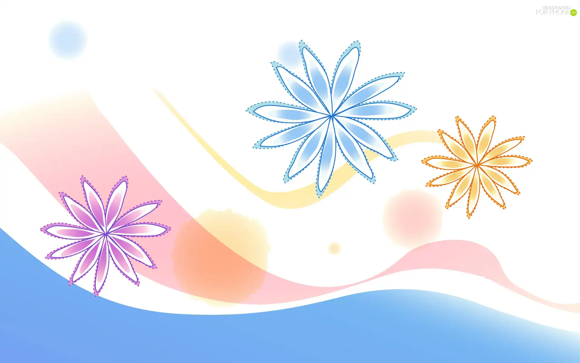 Waves, texture, Flowers