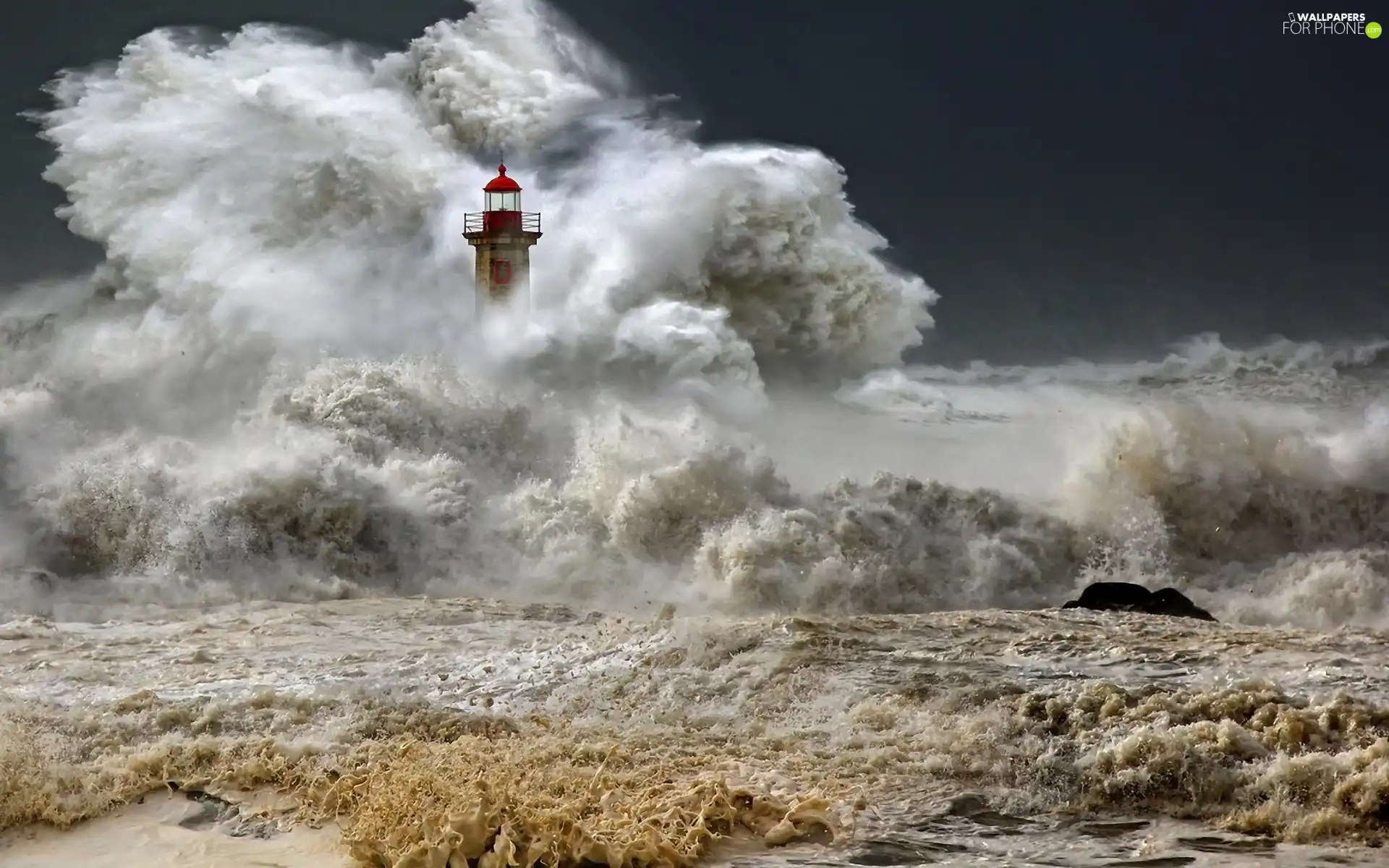 Waves, Storm, maritime, sea, Lighthouse