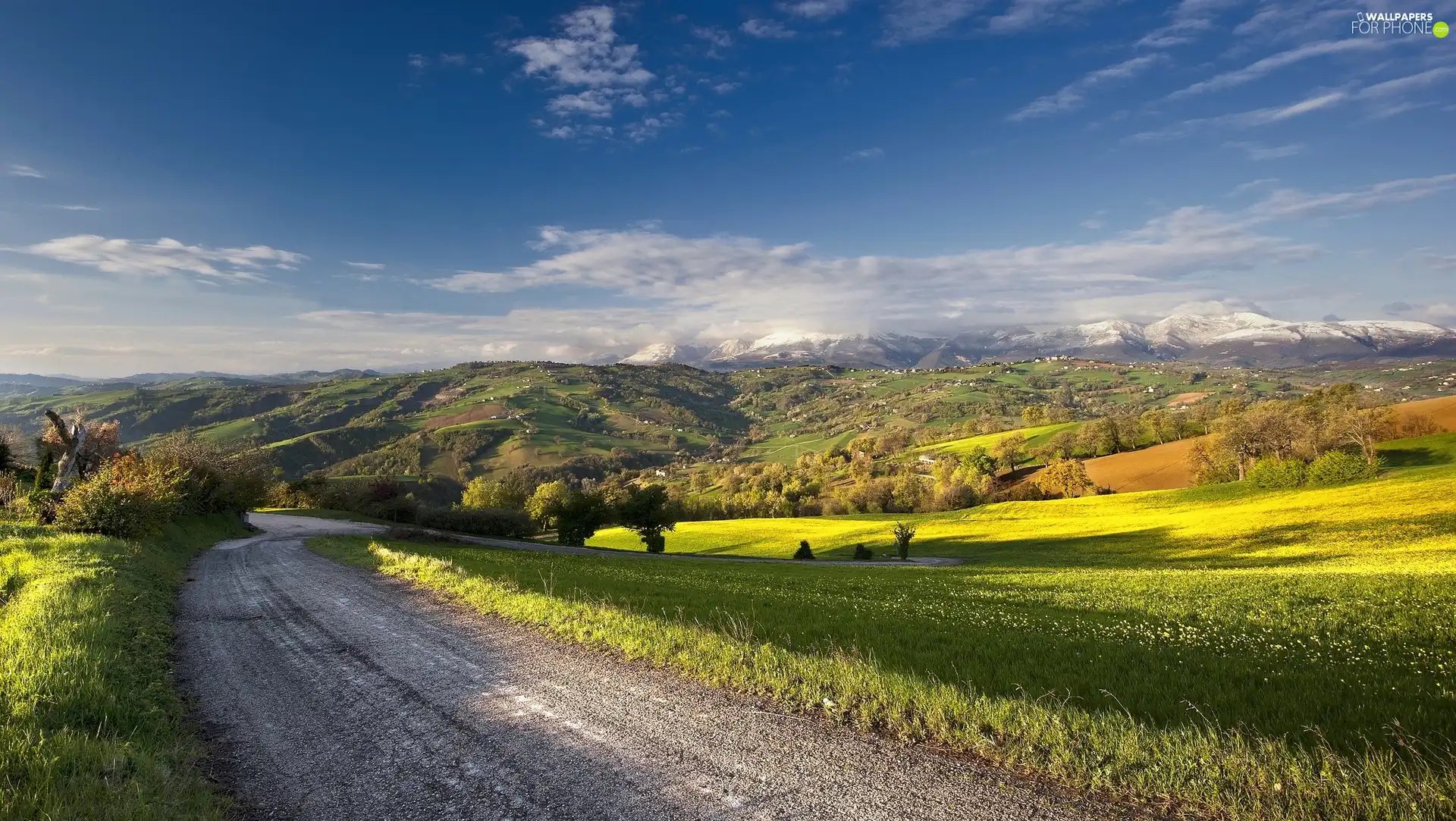 Way, Mountains, medows