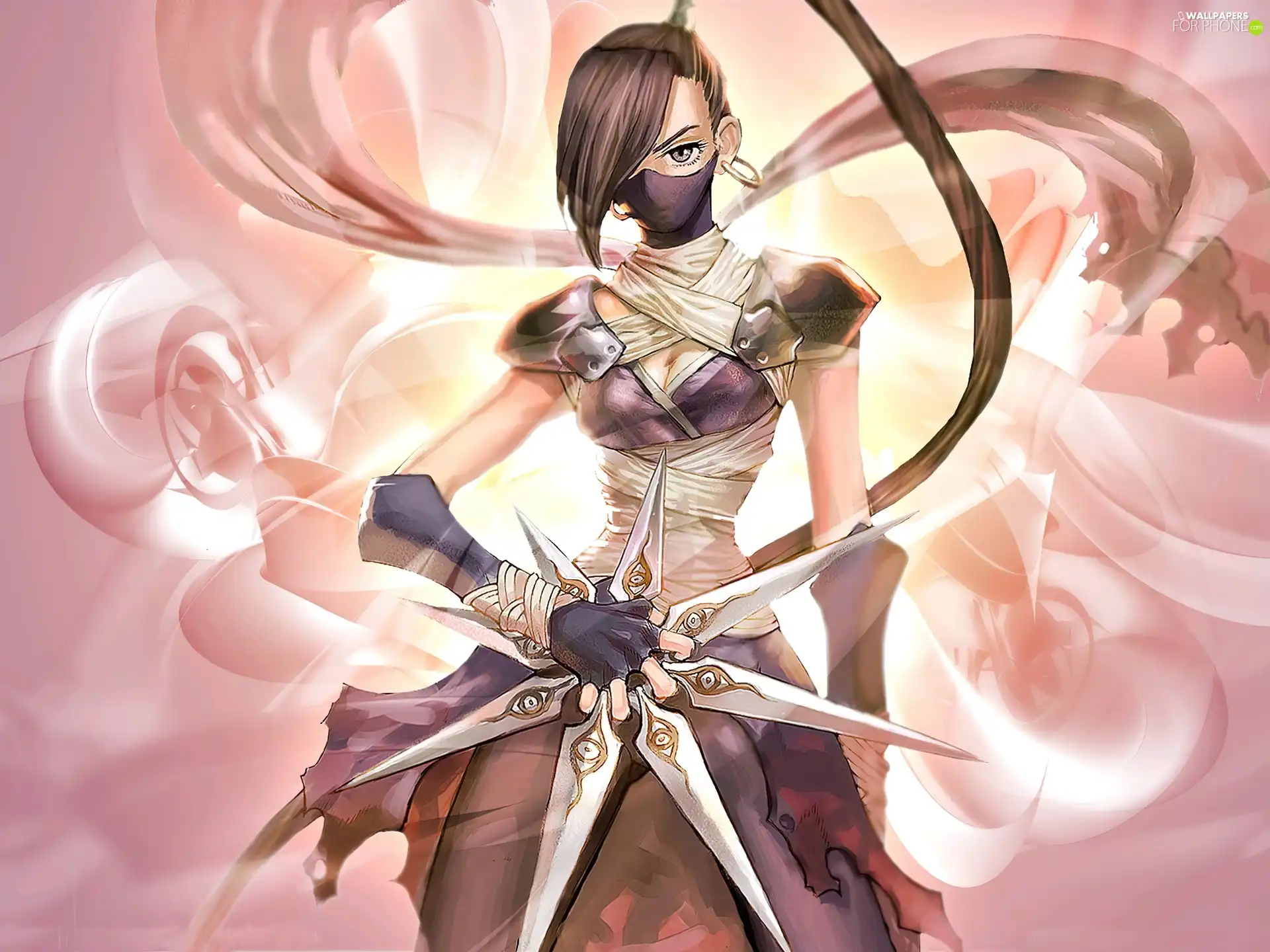 Weapons, girl, Mask