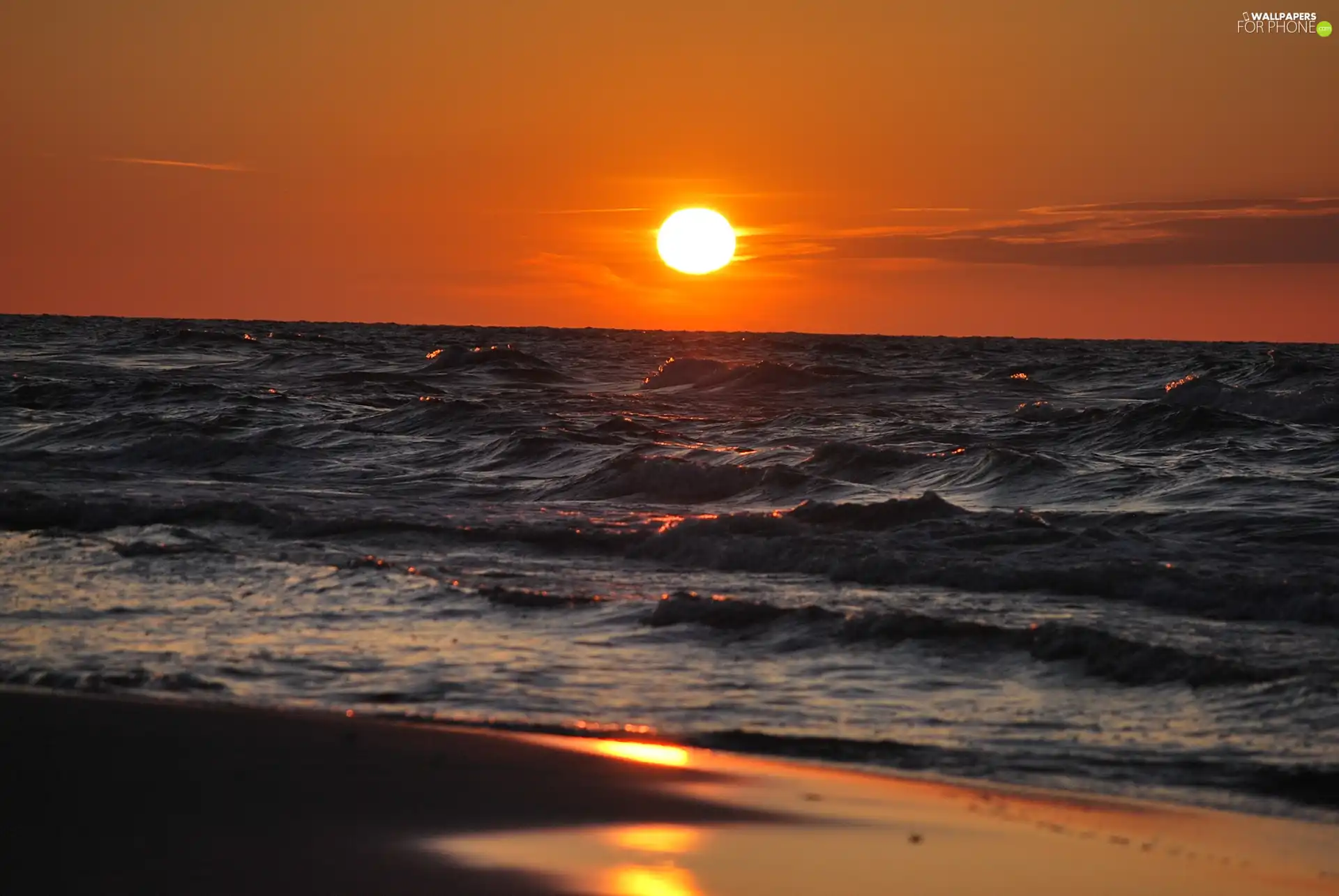 west, sea, summer, hawk mountain, sun, The Baltic