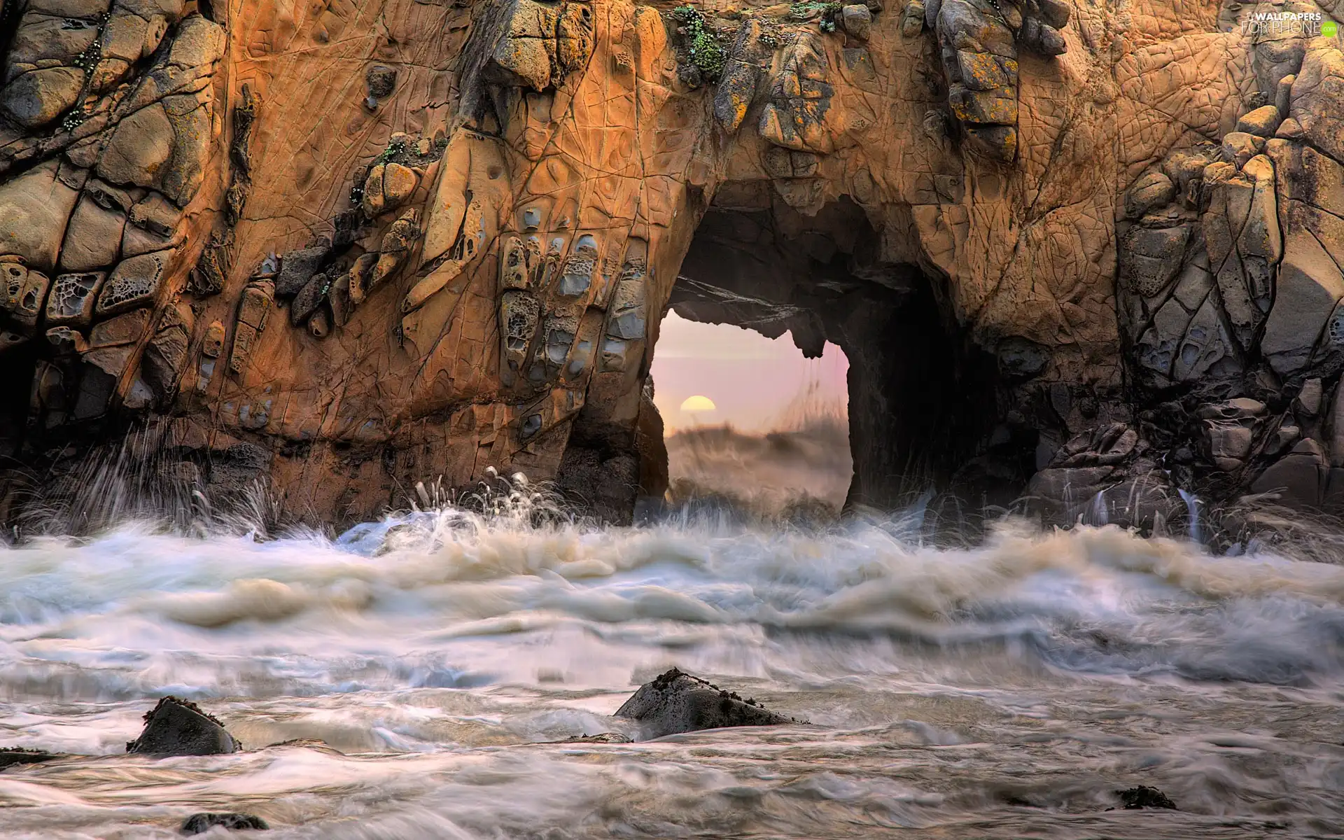 west, sea, rocks