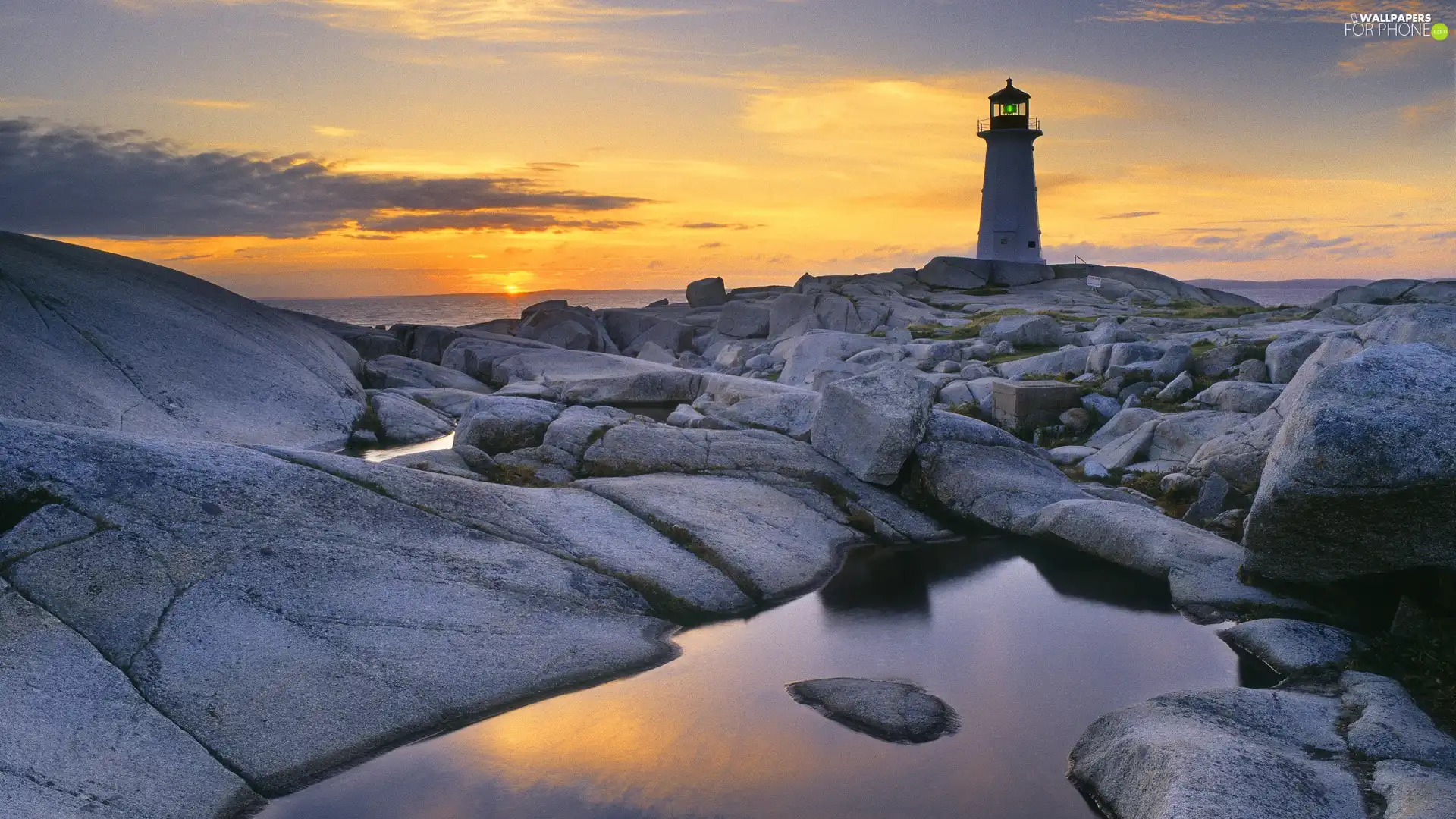 west, sun, maritime, rocks, Lighthouse