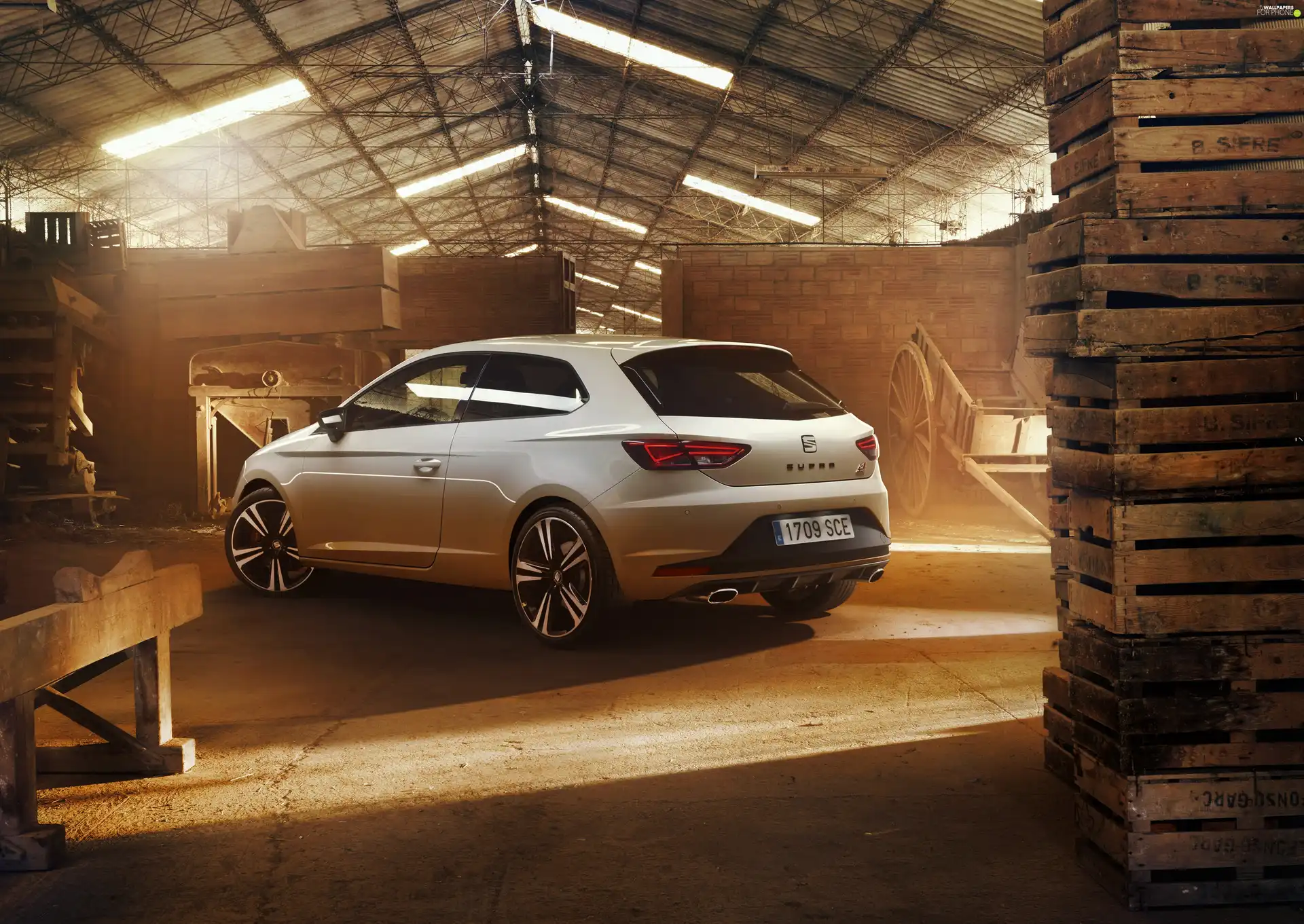 Seat, Automobile, White, Leon
