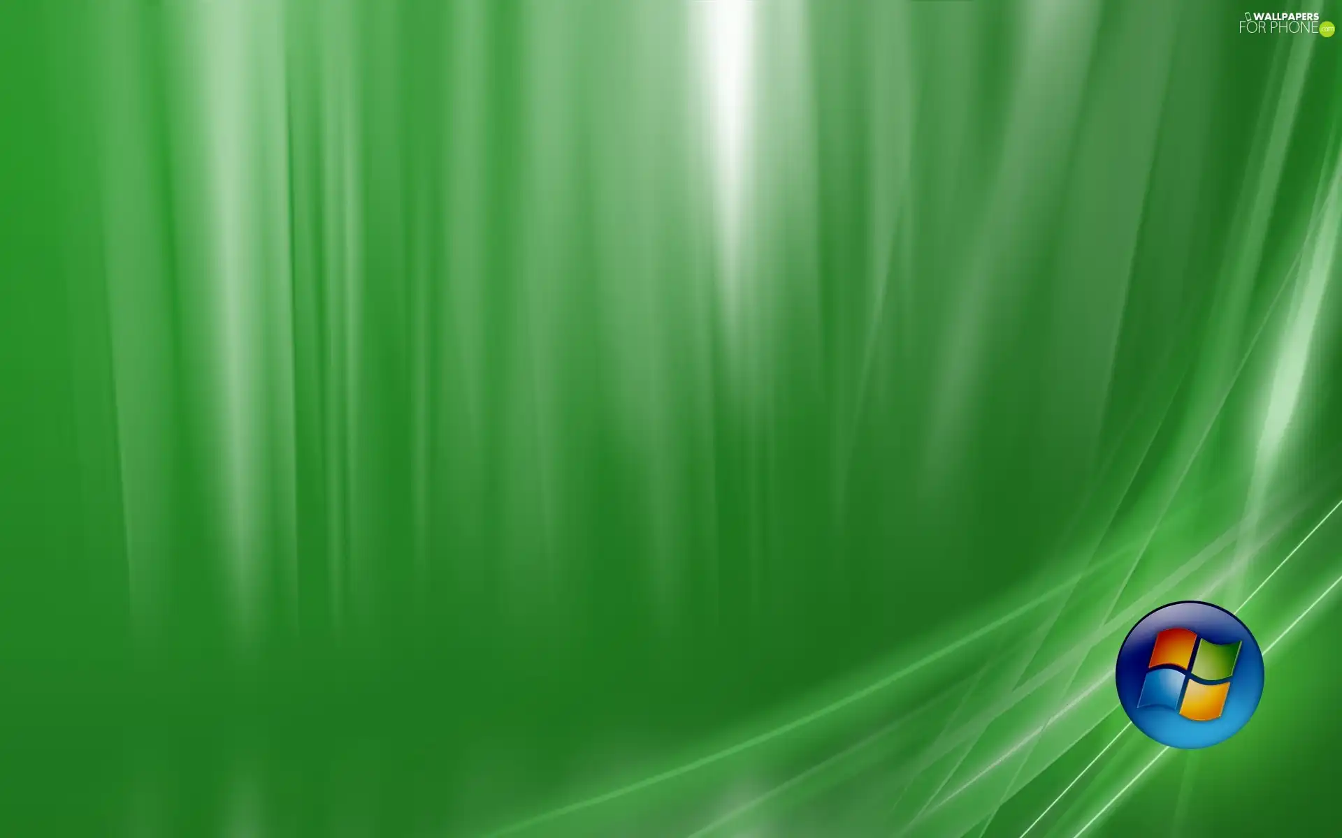 green ones, logo, windows, background