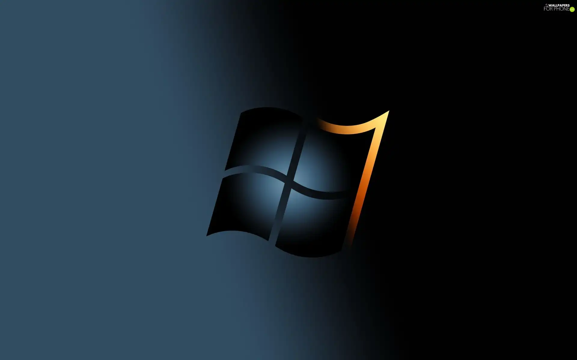 windows, Seven, background, logo, dark