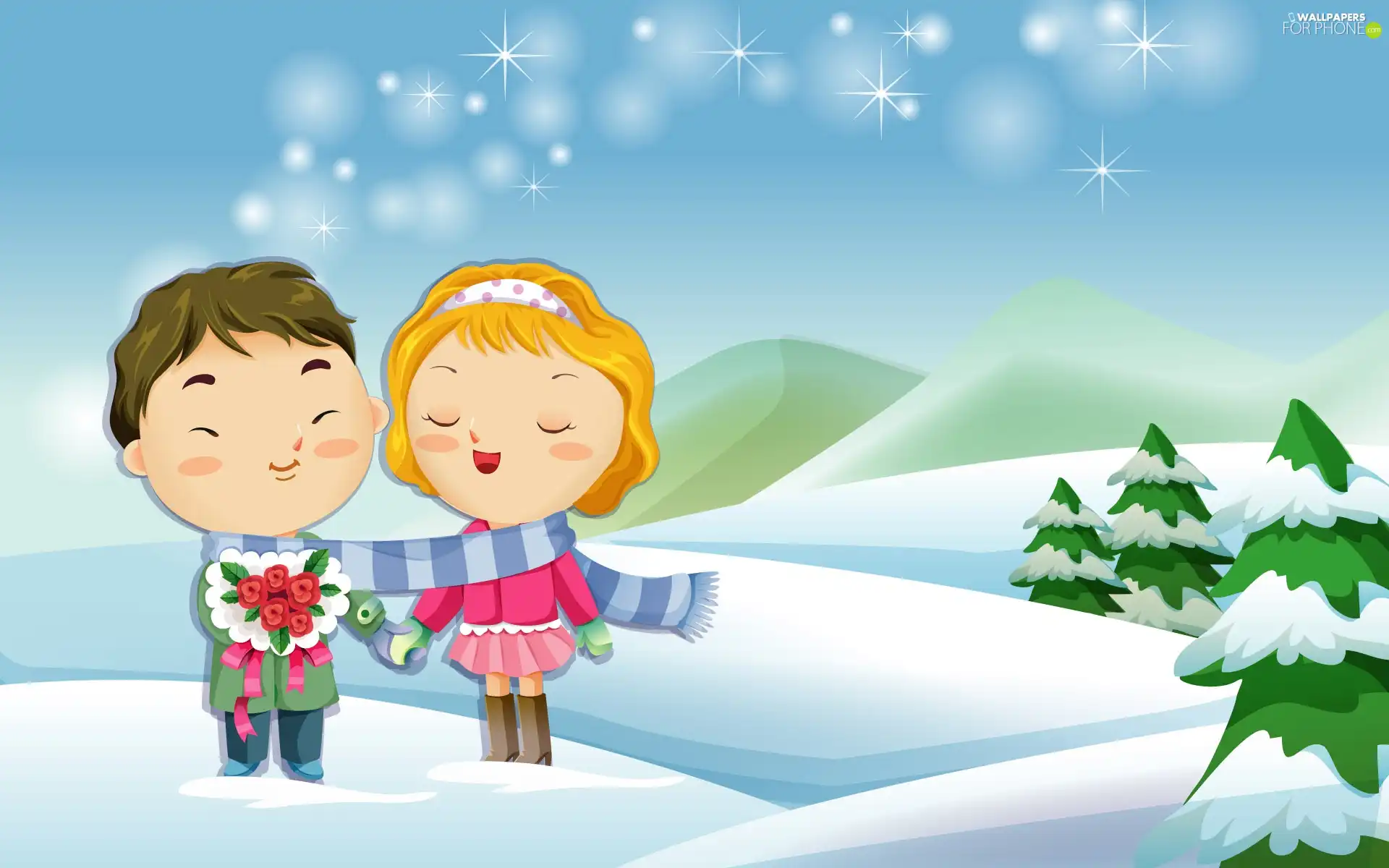 winter, Steam, lovers