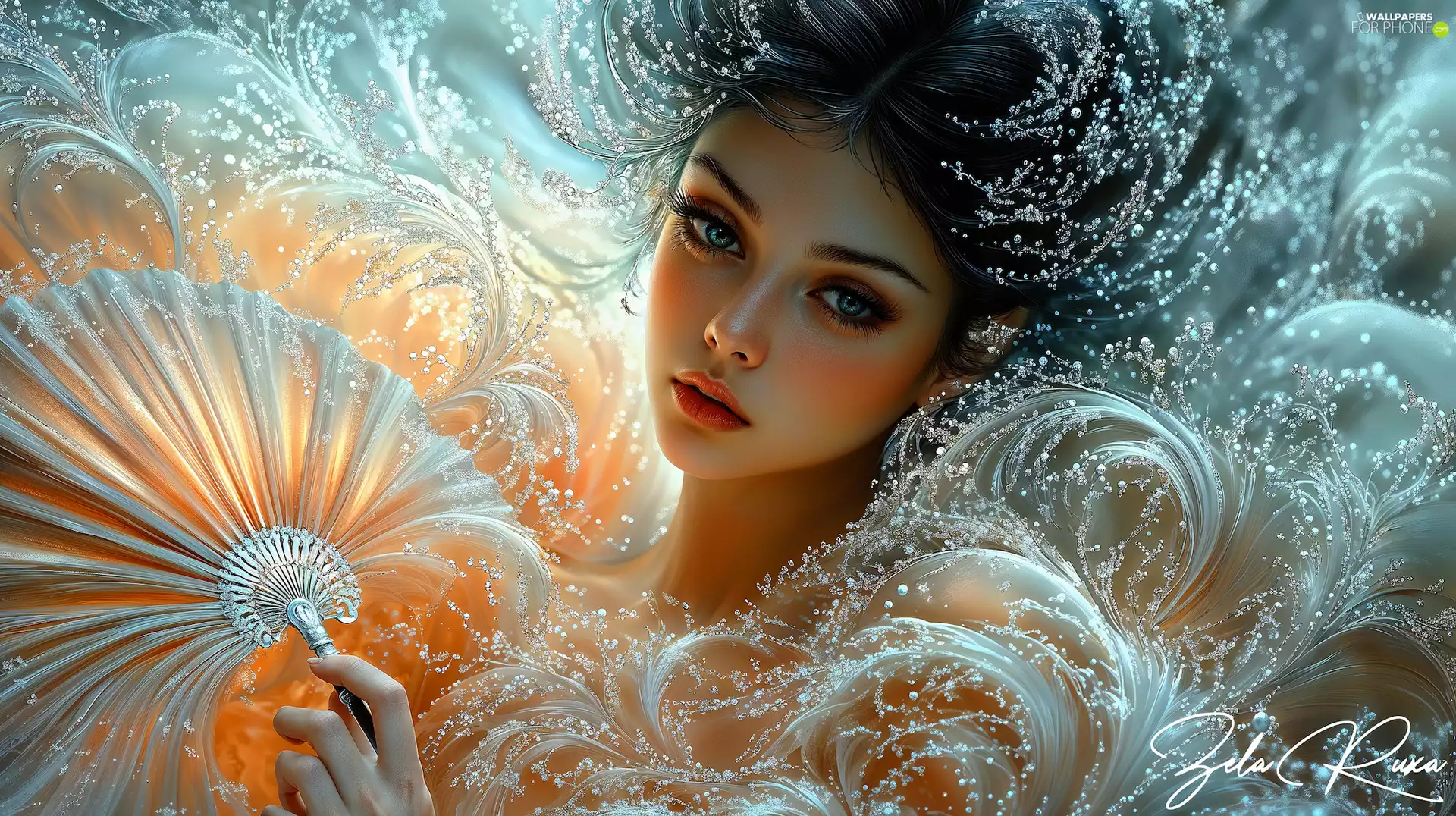 graphics, Fan, feather, Women