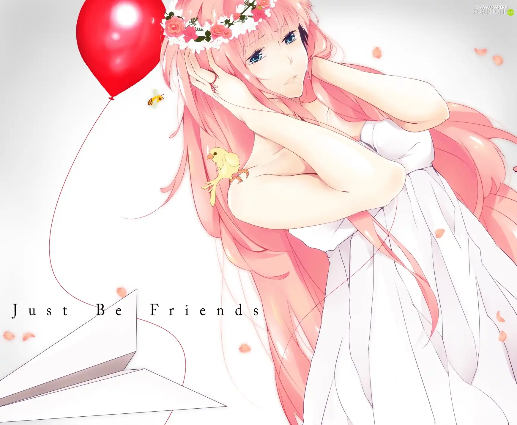 Vocaloid, Baloon, wreath, Luka Megurine